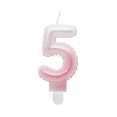 Svíčky dortové růžovo-bílá čísla                    