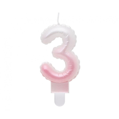 Svíčky dortové růžovo-bílá čísla                    