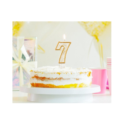                             Svíčky dortové zlatá, bílá čísla                        