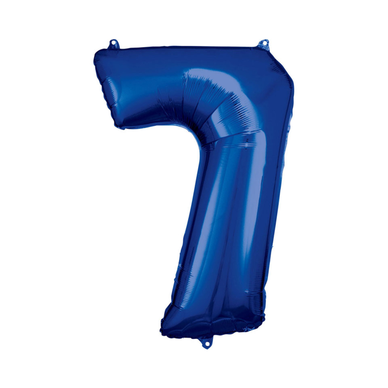 Balónek fóliový 88 cm číslo 07 modrý                    