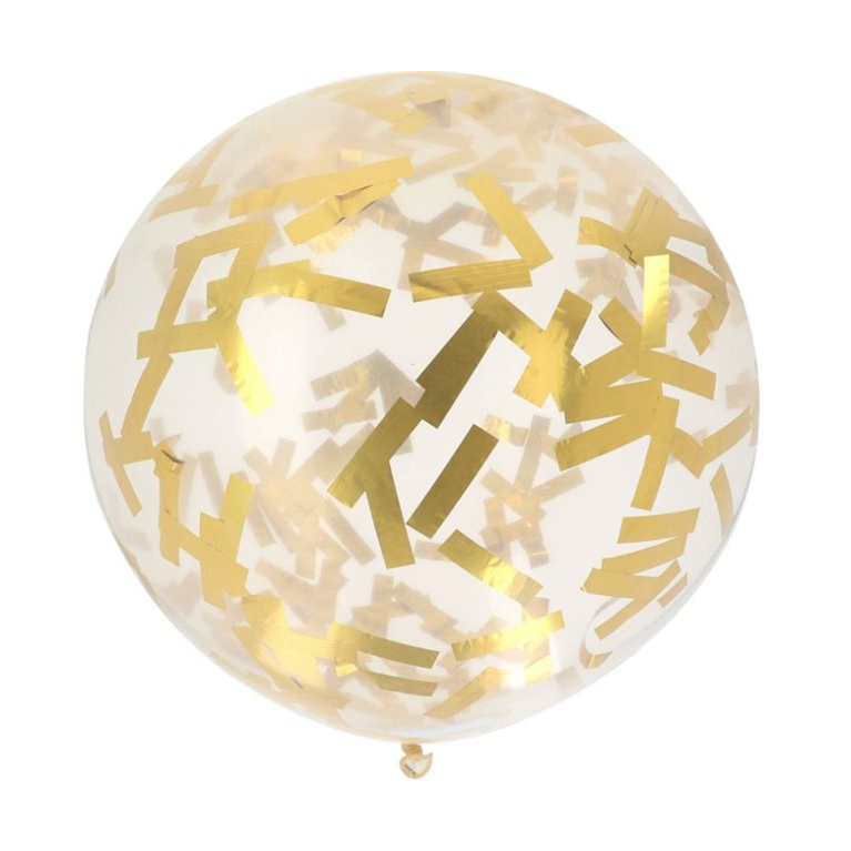 Balónek latexový s konfetami zlaté 1 ks                    