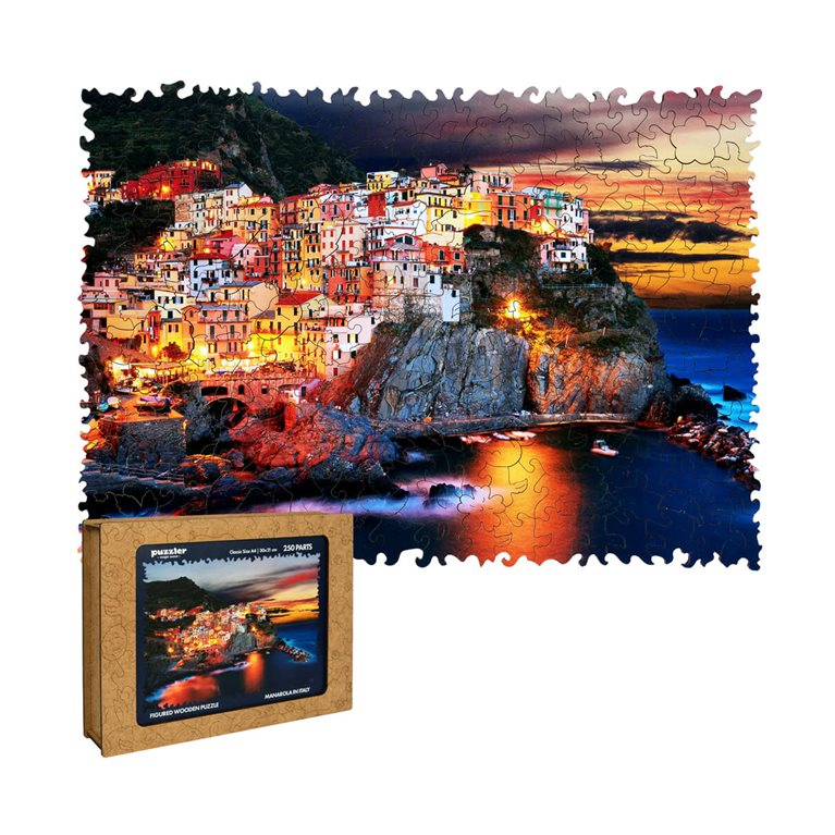 Dřevěné puzzle - Manarola v Itálii                    