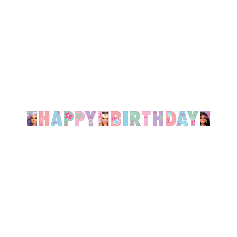 Banner Happy Birthday Barbie                    