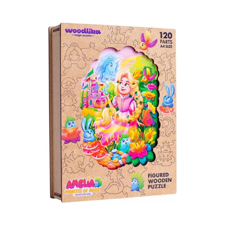 Dřevěné barevné puzzle - Amelia Princezna Magie                    