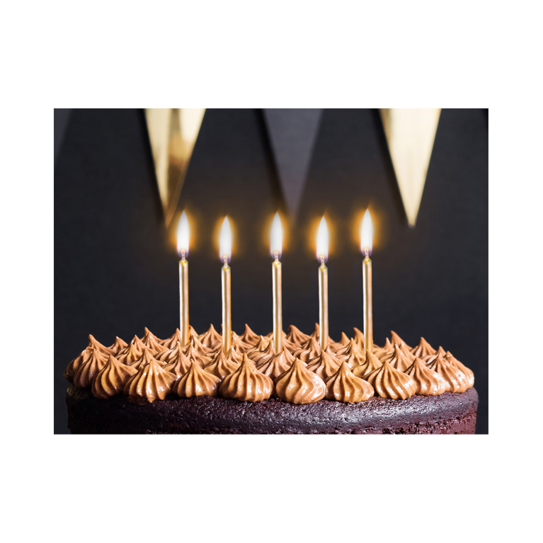                             Svíčky dortové zlaté 6 ks                        